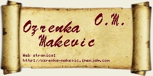 Ozrenka Makević vizit kartica